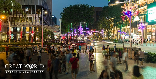 Orchard Road at night