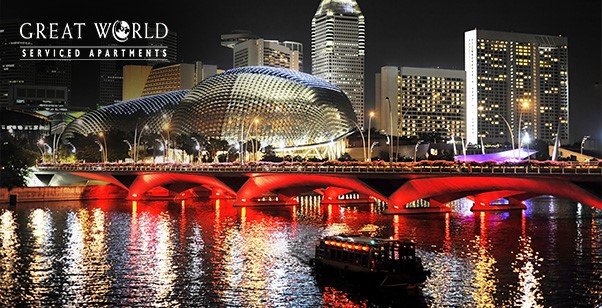 Singapore River at night